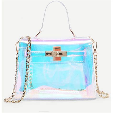 iridescence clear satchel bag.